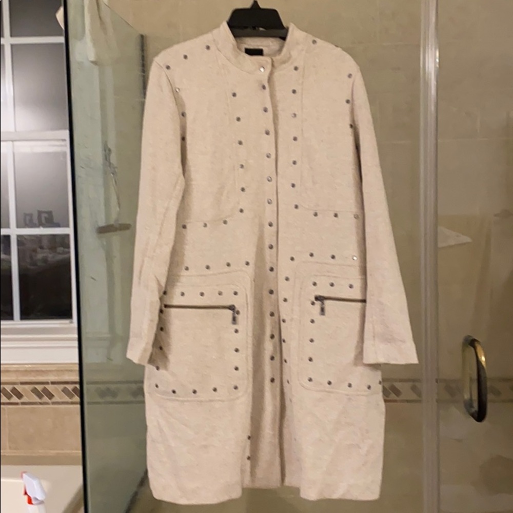 Nic + Zoe Studded Coatigan in Frost